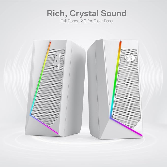 Redragon GS520 RGB Desktop Speakers, 2.0 Channel PC Computer Stereo Speaker - Image 3