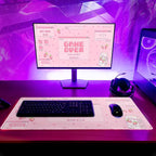 Pink Gaming Mouse Pad 31.5x11.8 Inch Pastel Game Over Large Mousepad Kawaii - Image 5