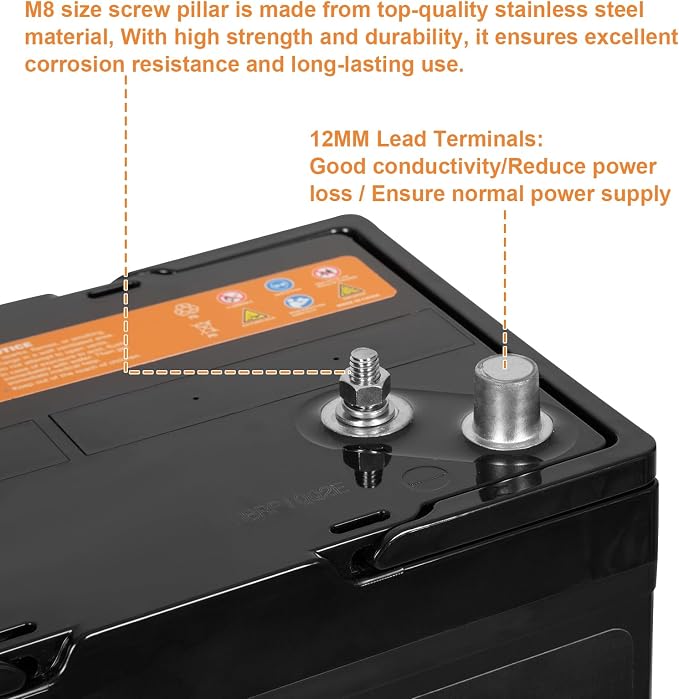 Weize Dual Purpose AGM Battery BCI Group 24M, Starter & Deep Cycle 150RC 550CCA - Image 4