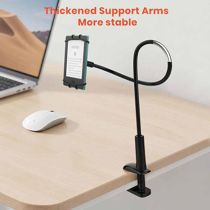 Gooseneck Kindle Holder for Reading in Bed, 360° Adjustable Cell Phone Stand - Image 7