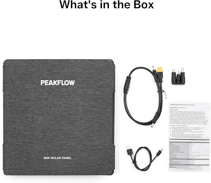 PEAKFLOW 65W Solar Panel, Foldable Portable Solar Panel, 25.4% High-Efficiency - Image 9