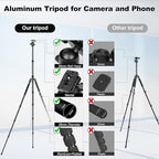 80/85 inches Heavy Duty Tripod for Camera and Phone, DSLR Binoculars Spotting - Image 7
