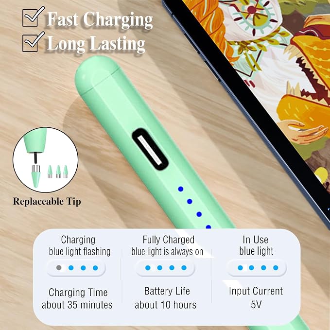 Active Stylus Pens for Touch Screens Magnetic Type-C Charging Tablet Pen - Image 4