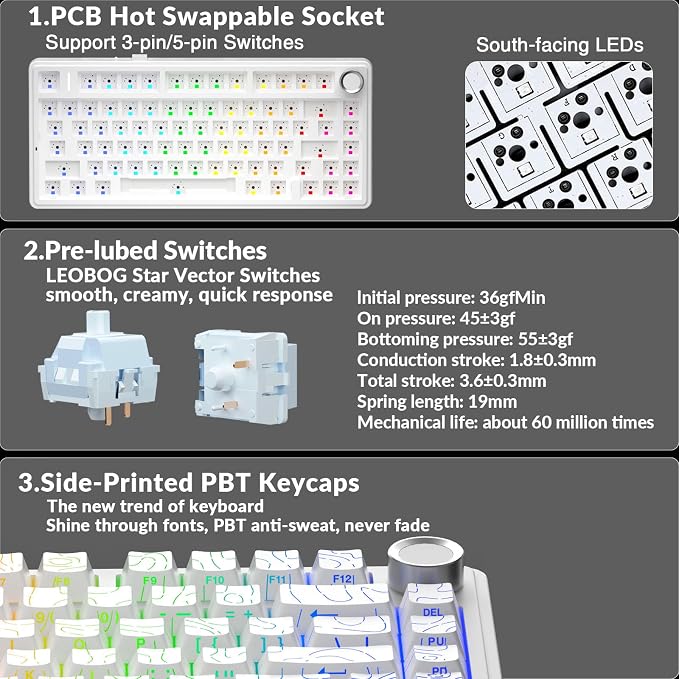 AULA F75 Pro Wireless Mechanical Keyboard - Image 4