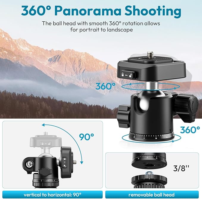 ULANZI TT53 Camera Tripod, 70.8” Travel Tripod - Image 4