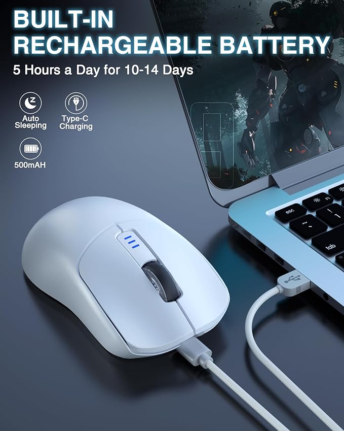 AULA SC580 Wireless Gaming Mouse, Tri-Mode 2.4G/BT5.0/USB-C Gaming Mouse - Image 6