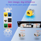 Keystone Jack Cat6 Slim 25 Pack, Cat6 Keystone Jacks 90 Degree, RJ45 Keystone - Image 2