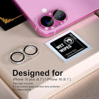 beuxece for 6 Pack iPhone 16 / iPhone 16 Plus Camera Lens Protector 9H Tempered - Image 2