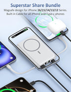 Magnetic Portable Charger, 10000mAh Power Bank, 5 in 1 Portable Charger - Image 5