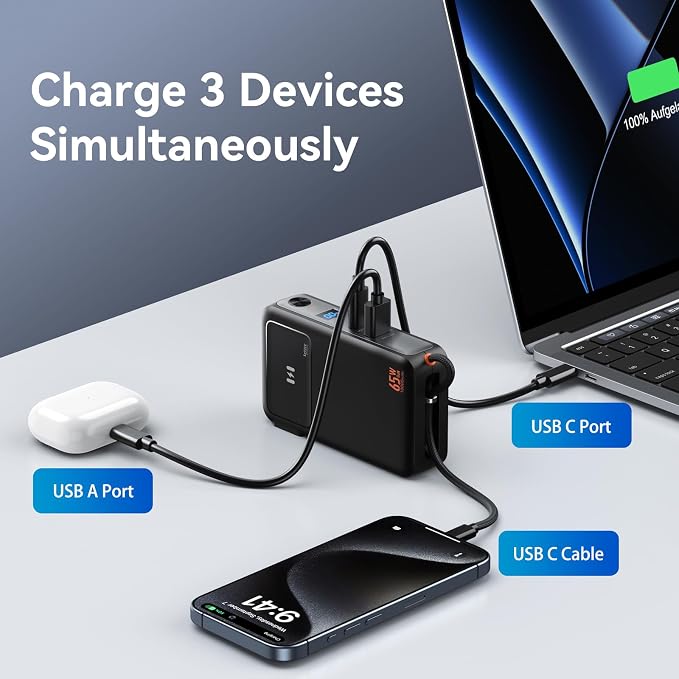 Fast Charging Portable Charger Power Bank 10, 000mAh PD35W USB-C Battery Pack - Image 5