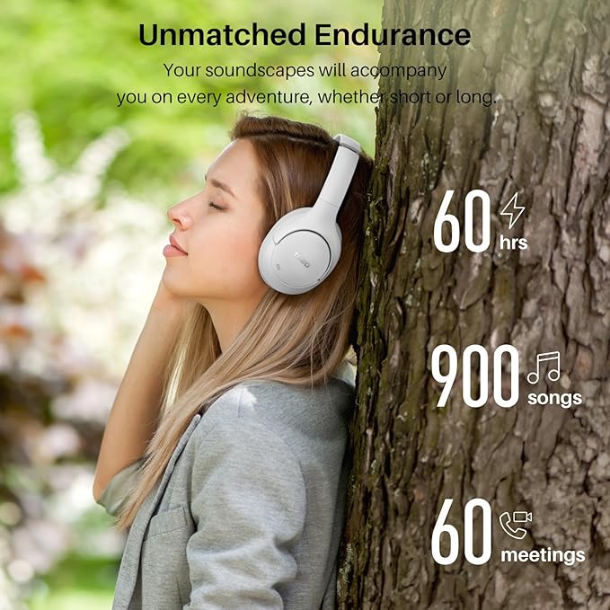 TOZO HT2 Hybrid Active Noise Cancelling Headphones, Wireless Over Ear Bluetooth - Image 5
