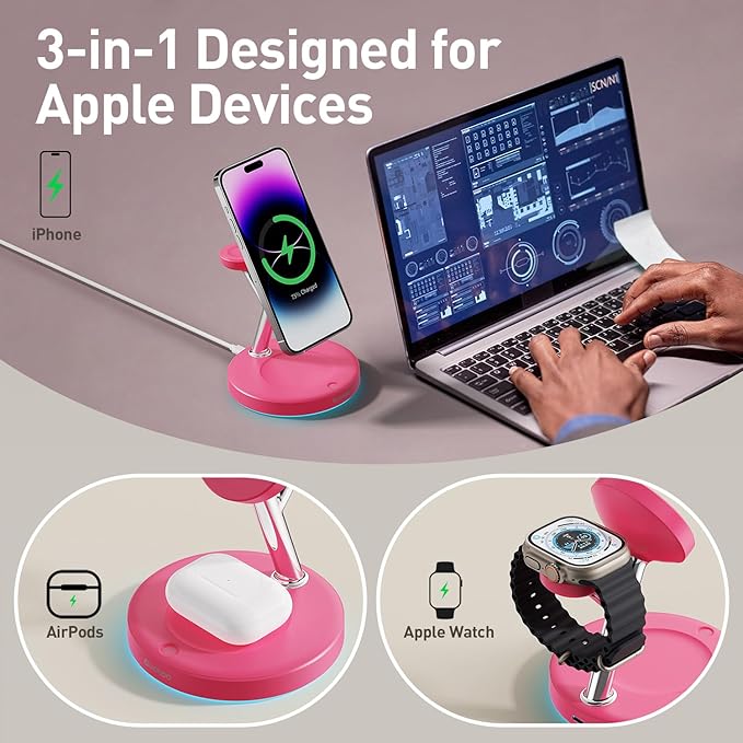 New 3 in 1 Charging Station for Apple Compatible - Image 3