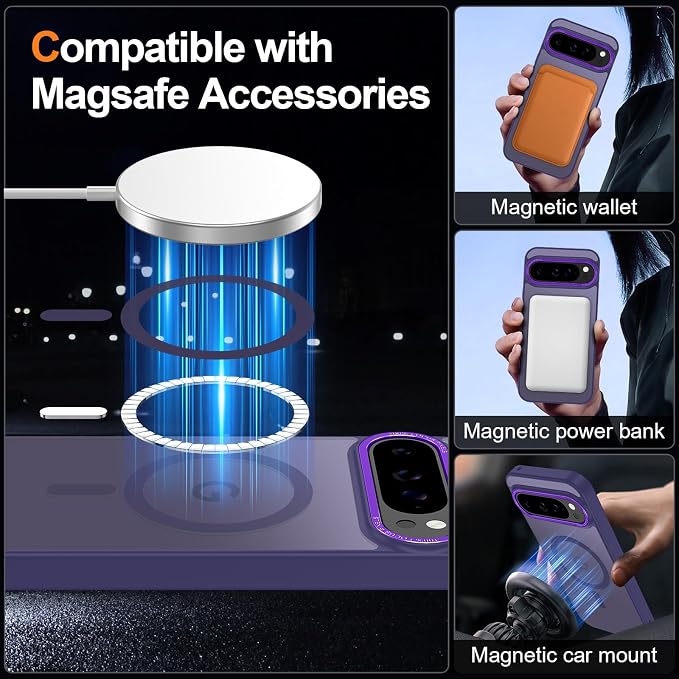 Magnetic for Google Pixel 9 Pro XL Case, Shockproof Slim Translucent Matte - Image 2