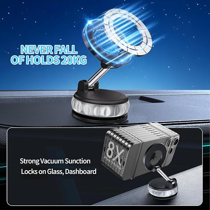 Vacuum Suction Magnetic Phone Holder, 2025 Upgraded Foldable Retractable - Image 4
