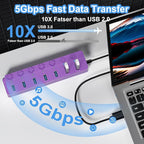 ONFINIO USB Hub 3.0, 7-Port USB Hub Splitter - Image 2