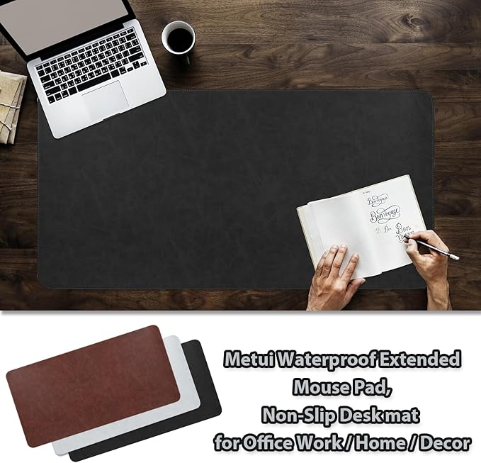 Leather desk pad for computer and laptops, Large mouse pad and keyboard mat - Image 5