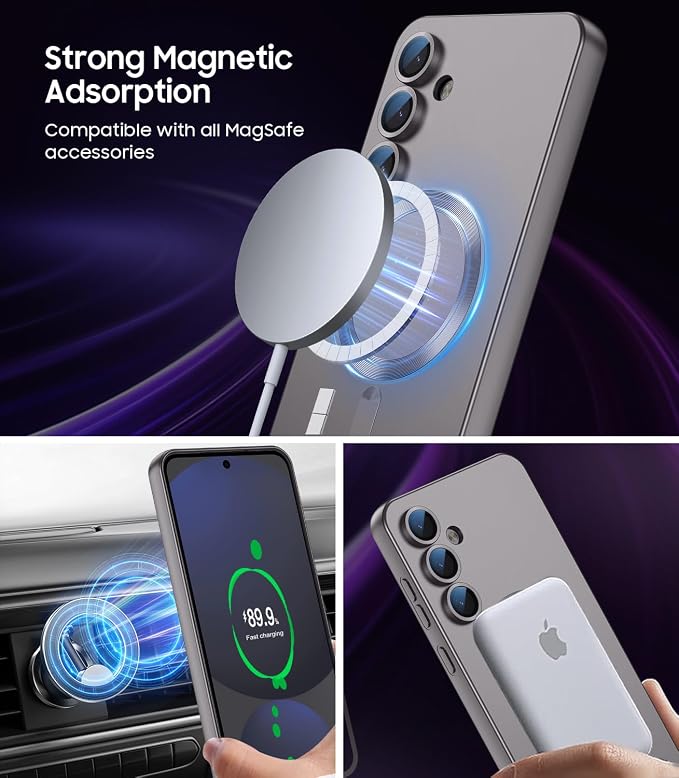 Magnetic for Samsung Galaxy S25 Case Slim Soft Silicone Bumper Shockproof - Image 3