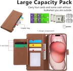 Compatible with iPhone 12 Pro Max Wallet Phone Case-PU Leather Magnetic Flip - Image 9
