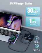 USB C Charger Block 440W Charging Station Hub, 8 Port GaN III Fast Charging - Image 5