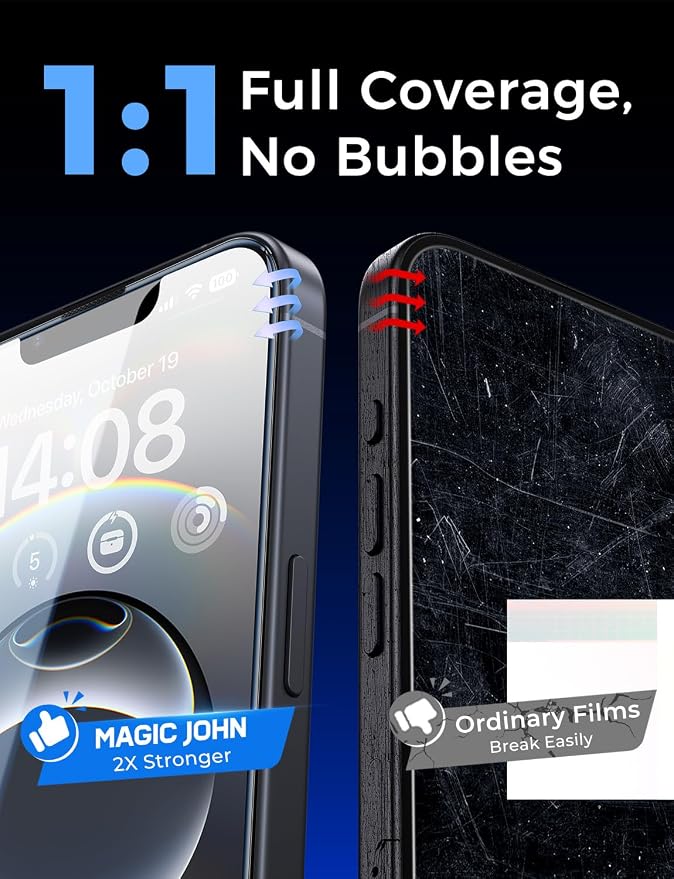 MAGIC JOHN 2 Pack for iPhone 16e Screen Protector 6.1 inch, Tempered Glass Film - Image 7