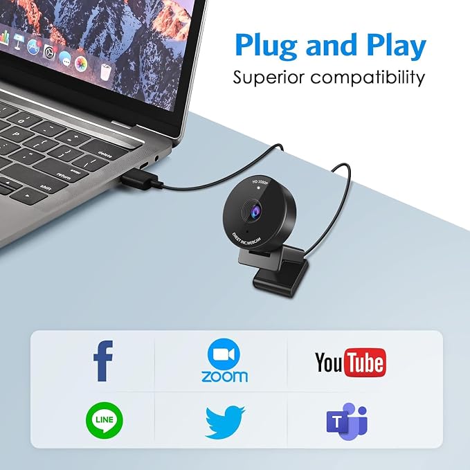 EMEET C950 Webcam for PC, 1080P Webcam - Image 7