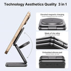 3 in 1 Charging Station for Apple Multiple Devices, Zinc Alloy Foldable Travel - Image 4