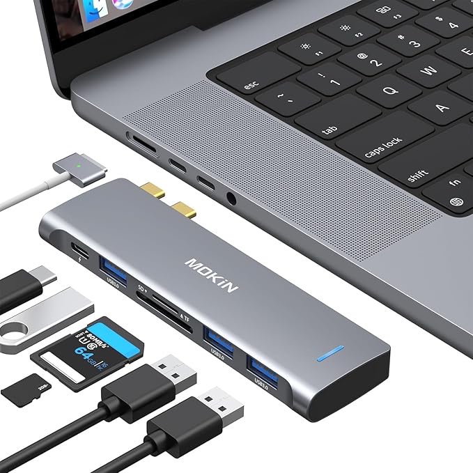 USB C Adapter for MacBook Pro/Air M1 M2 2021 2020 2019 2018, MOKiN Hub MacBook by MOKiN