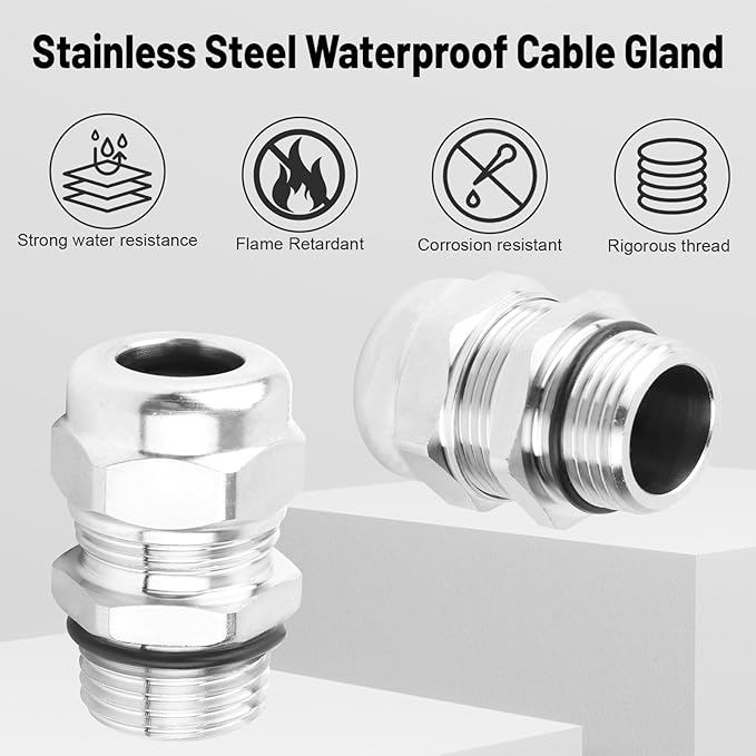 NPT 1/4" Stainless Steel Waterproof Cable Gland IP68 Waterproof Cable Gland - Image 4