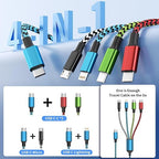 Travel Dual Type-C 4 in 1 Charging Cable, USB C Multi Charging Cable Multi - Image 2