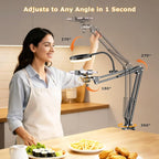 Overhead Camera Mount with Ring Light, Flexible Articulating Phone Arm Stand - Image 7