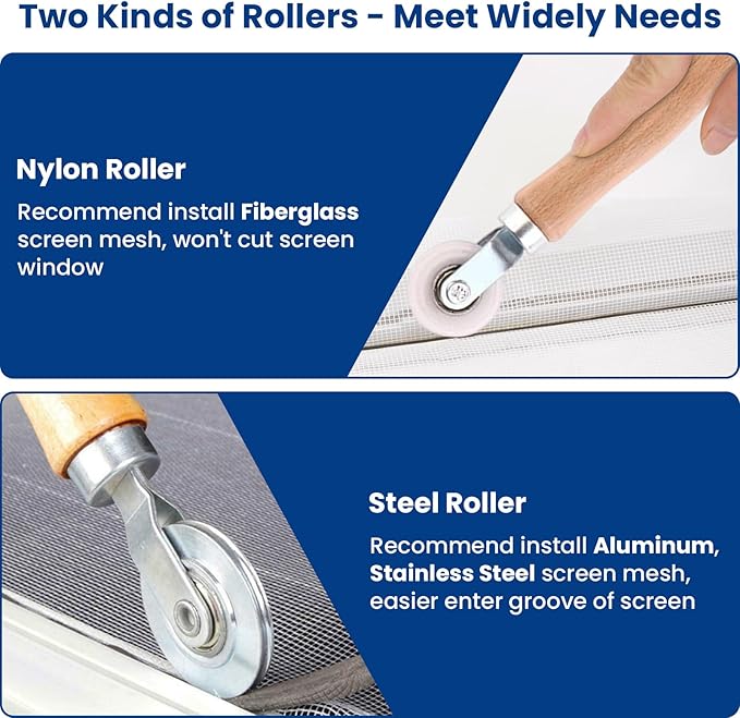 4 in 1 Screen Repair Kit, Screen Roller Tool Kit Inlcuded Metal/Nylon Screen - Image 5
