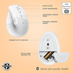 Logitech Lift for Mac Wireless Vertical Ergonomic Mouse, Quiet Clicks, Silent - Image 6