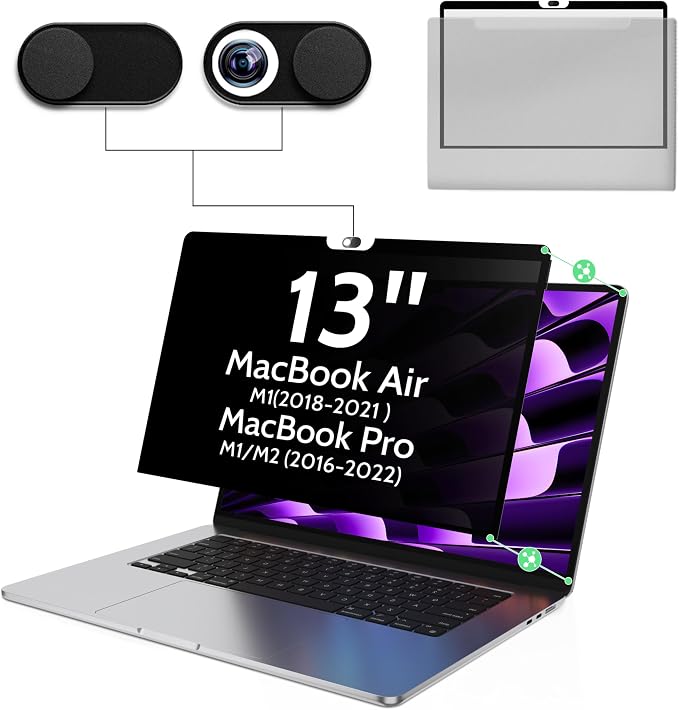 Privacy Screen for MacBook Air 13 Inch M1& Mac Pro 13In M1/M2, Anti Blue Light by MaoYeye