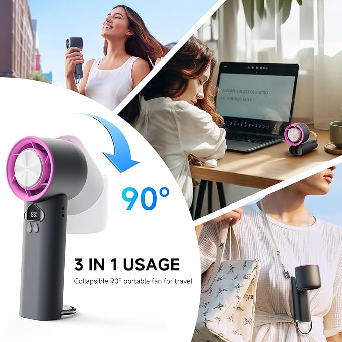 15000RPM 24H Max Cooling Time Highly Speed Hand Fan, Collapsible Mini Small - Image 6