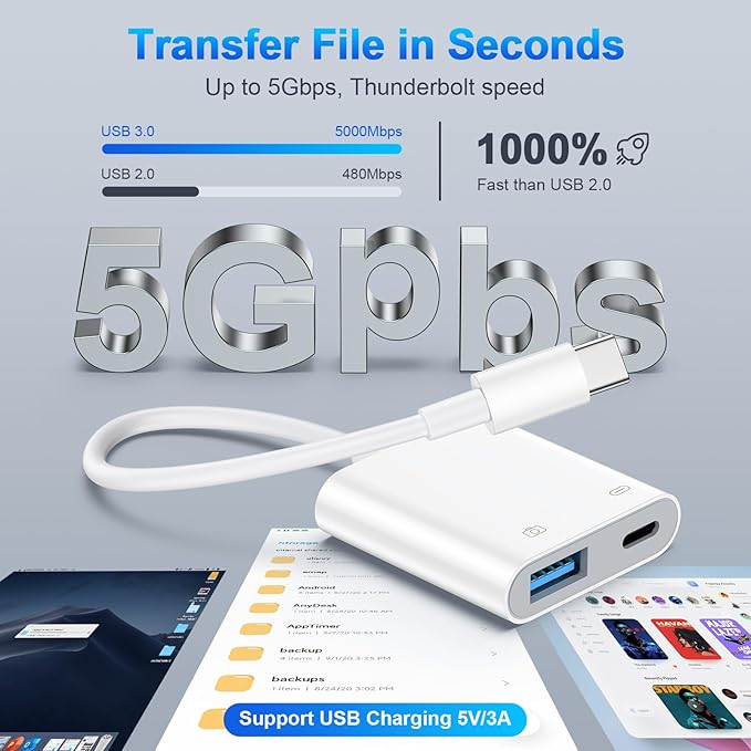 USB C to OTG Cable Charger Adapter - Image 2