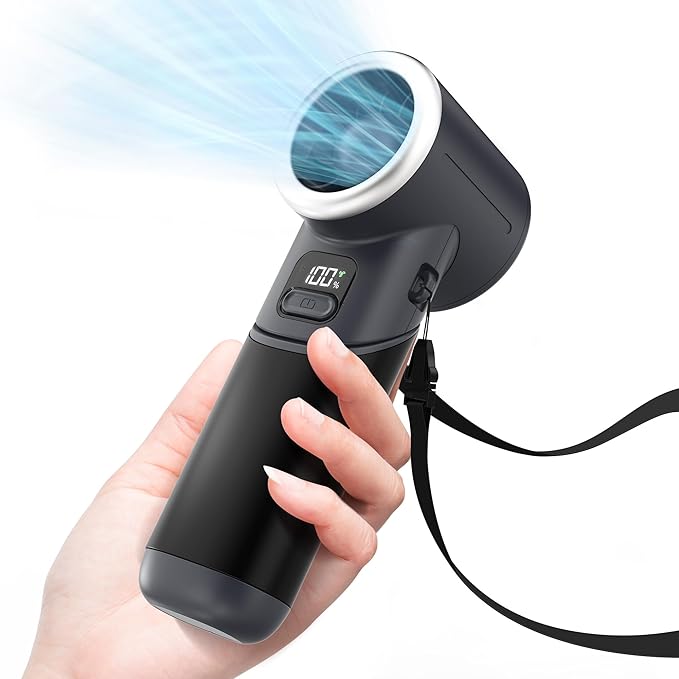 Portable Handheld Turbo Fan, 5000mAh Rechargeable Battery, Max 20Hrs Cooling by COMLIFE