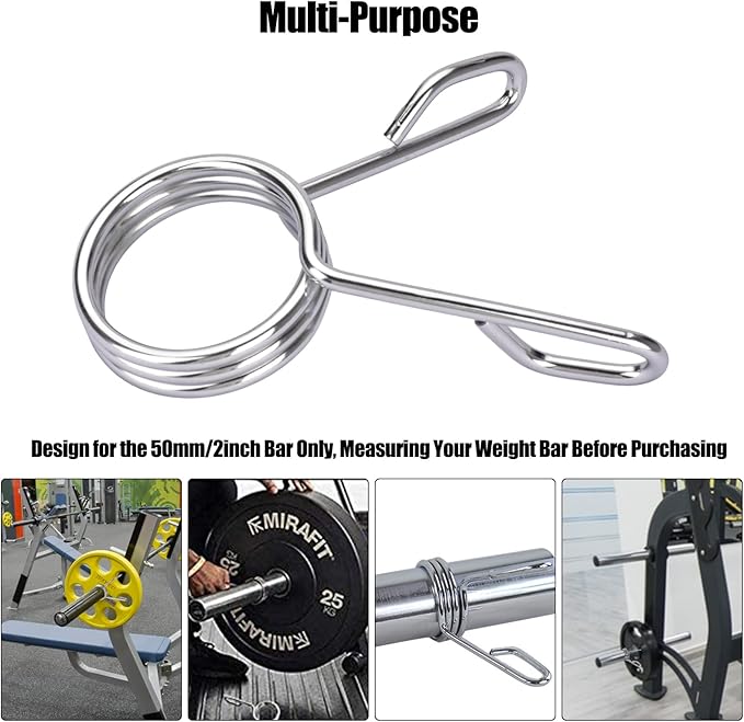 AccEncyc Spring Clip Collars 2 Inch Olympic Barbell Clamps Dumbbell Clips - Image 4