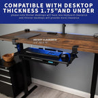 VIVO Large Clamp-on Height Adjustable Keyboard Tray, Pull Out Platform - Image 3