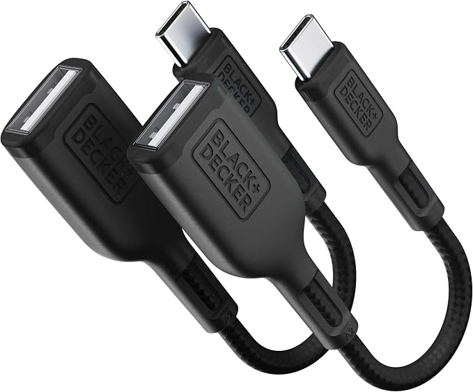 BLACK+DECKER USB C to USB A Adapter, USB C Male to USB Female Adapter Nylon by BLACKDECKER