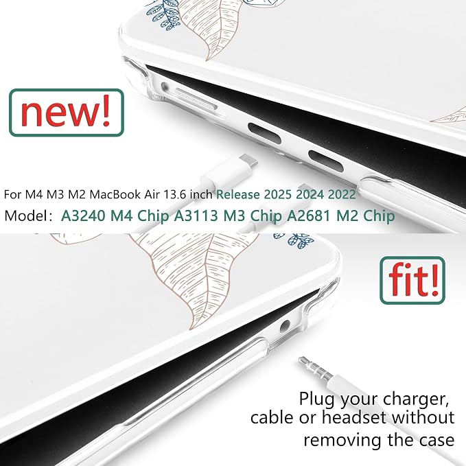 TWOLSKOO Compatible with M4 MacBook Air 13.6 inch Case 2025-2022 Release M4 - Image 2