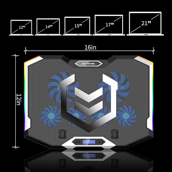 ICE COOREL Gaming Laptop Cooling Pad 15-17.3 Inch, Laptop Fan - Image 3
