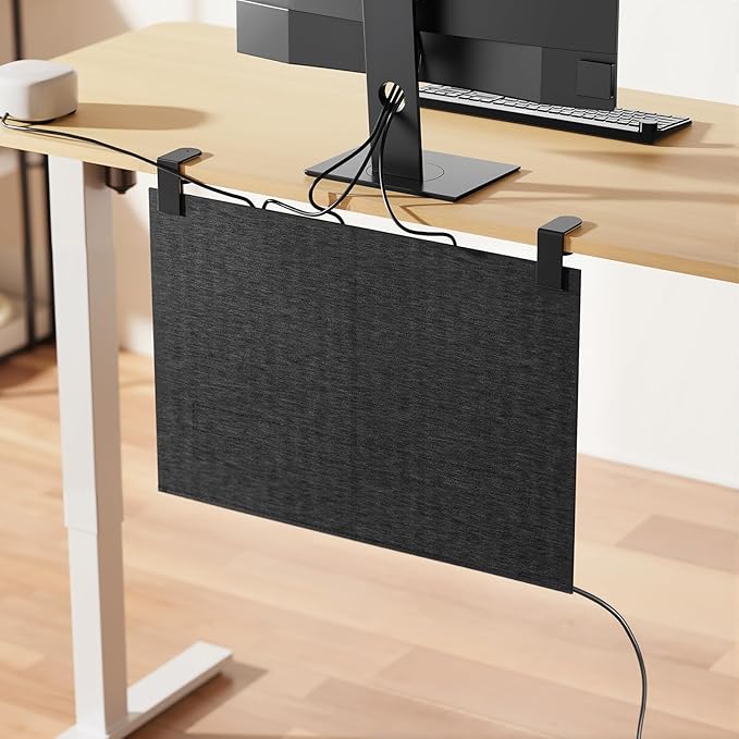 No Drill Under Desk Cable Management and Privacy Panel 2 in 1 | Modesty Panel - Image 2