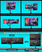 Vertical Dual Monitor Mount for 17-49 Inch Ultrawide Heavy Duty Curved Screen - Image 7