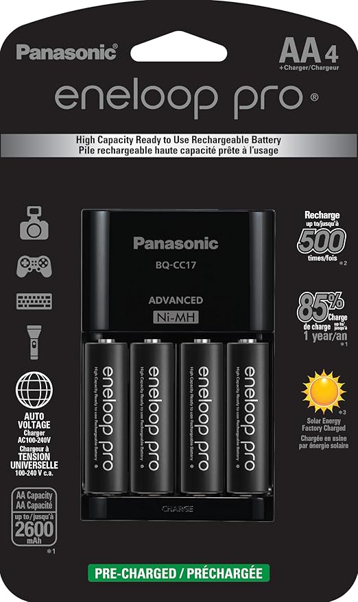Panasonic K-KJ17KHCA4A Advanced Individual Cell Battery Charger Pack by eneloop