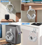 Headphone Stand, Wall Mount Headset Hanger, Gaming Headphone Holder Hook Clip - Image 7
