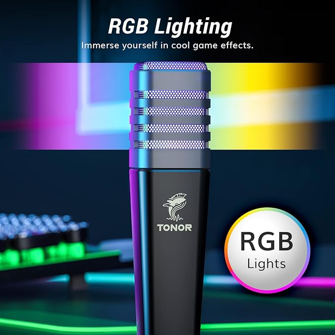 TONOR RGB USB Microphone, Cardioid Condenser Computer PC Mic - Image 3