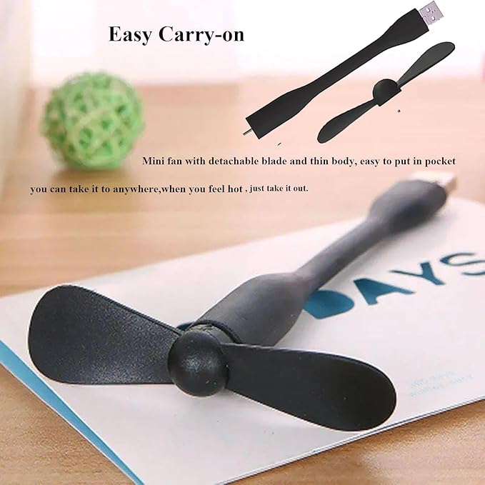 Mini USB Fan, Portable Pocket Fan USB-A Powered Little Cooler, Quiet Operation - Image 6