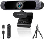 DEPSTECH 4K Webcam, Ultra HD 1/2.55'' Sony Sensor, 3X Digital Zoom, Dual by DEPSTECH