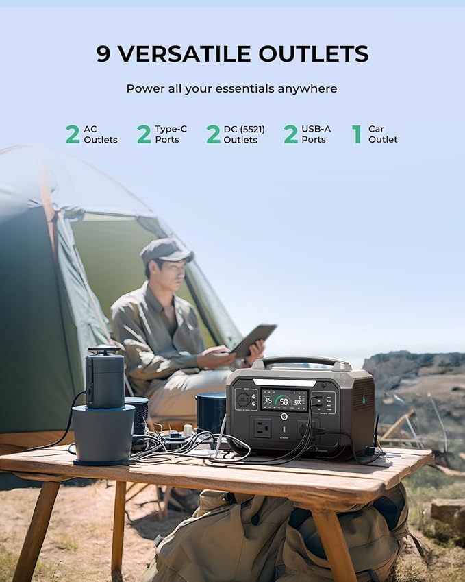 Andes 600 Pro Portable Power Station, 584Wh LiFePO4 Hybrid Battery Backup - Image 4