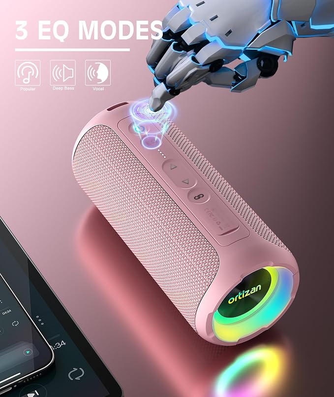 Ortizan Bluetooth Speakers, Portable Wireless Stereo Speaker - Image 3